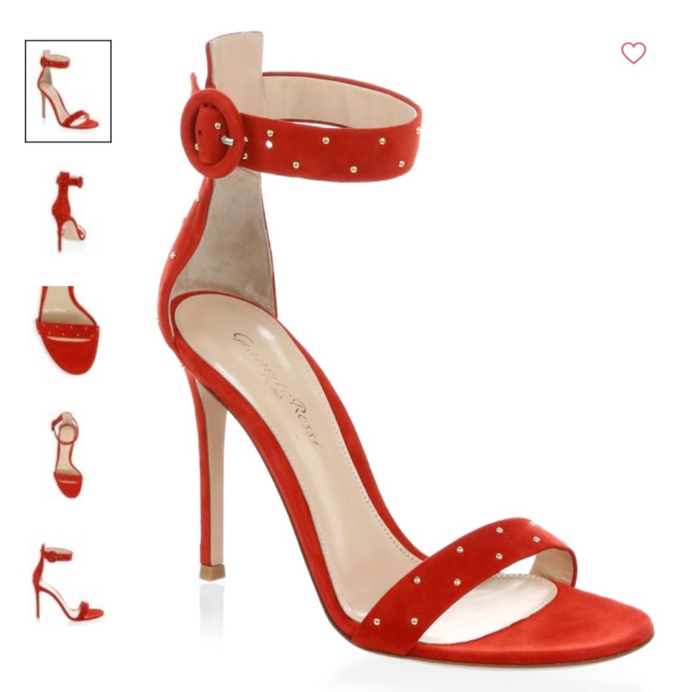 Gianvito Rossi Portofino Studded Suede Strap